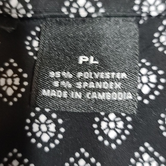 Women's Dress/Tunic Blac White Poly/spandex Tab Sleeves size PL/Petite Large EUC - Picture 6 of 7